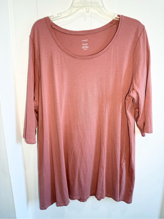 Pure Jill Tops - Pure Jill Scoop Neck "Ballet Sleeve Tunic" in Dusty Rose Pink - basic top